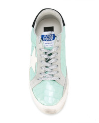 Baskets en cuir vert menthe Golden Goose Deluxe Brand