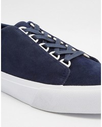 Baskets en daim bleu marine Asos