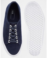 Baskets en daim bleu marine Asos