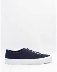 Baskets en daim bleu marine Asos