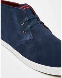 Baskets en daim bleu marine Fred Perry