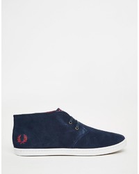 Baskets en daim bleu marine Fred Perry