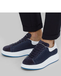 Baskets en daim bleu marine Alexander McQueen