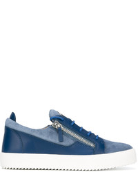 Baskets en daim bleu marine Giuseppe Zanotti Design