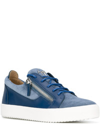 Baskets en daim bleu marine Giuseppe Zanotti Design