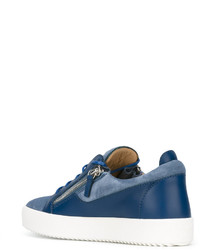 Baskets en daim bleu marine Giuseppe Zanotti Design