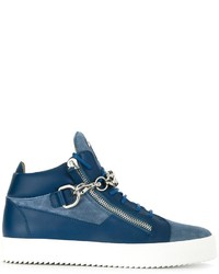 Baskets en daim bleu marine Giuseppe Zanotti Design