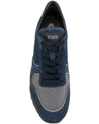 Baskets en daim bleu marine Tod's