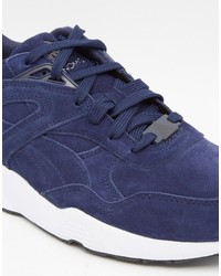 Baskets en daim bleu marine Puma