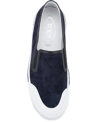 Baskets en daim bleu marine Tod's