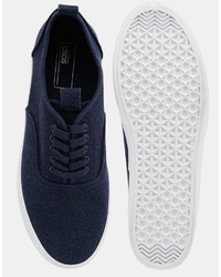 Baskets en daim bleu marine Asos