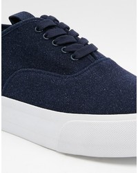 Baskets en daim bleu marine Asos