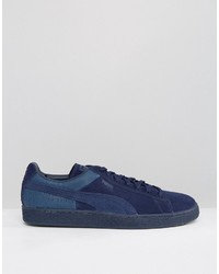 Baskets en daim bleu marine Puma