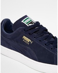 Baskets en daim bleu marine Puma