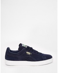 Baskets en daim bleu marine Puma