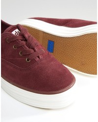 Baskets en daim bordeaux Keds