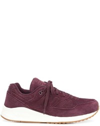 Baskets en daim bordeaux New Balance