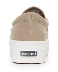 Baskets en daim gris foncé Superga