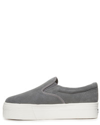 Baskets en daim gris foncé Superga