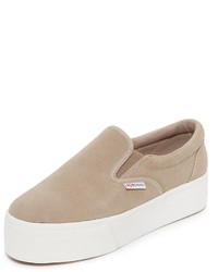 Baskets en daim gris foncé Superga