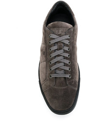 Baskets en daim gris foncé Santoni