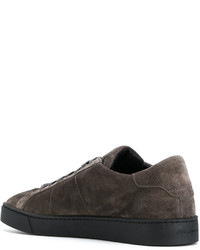 Baskets en daim gris foncé Santoni