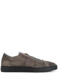 Baskets en daim gris foncé Santoni