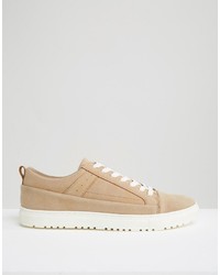 Baskets en daim marron clair Asos