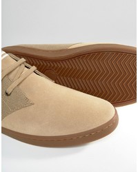 Baskets en daim marron clair Fred Perry