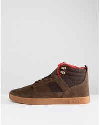 Baskets en daim marron Supra