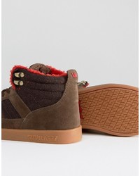 Baskets en daim marron Supra