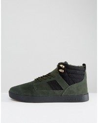 Baskets en daim olive Supra