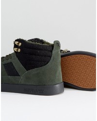 Baskets en daim olive Supra