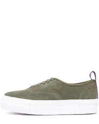 Baskets en daim olive Eytys