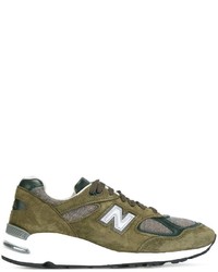 Baskets en daim olive New Balance