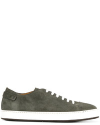 Baskets en daim olive Santoni