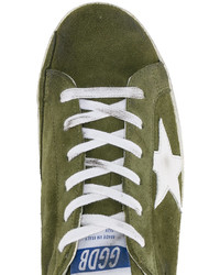 Baskets en daim olive Golden Goose