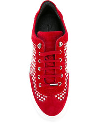 Baskets en daim rouges Jimmy Choo