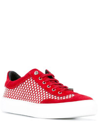 Baskets en daim rouges Jimmy Choo