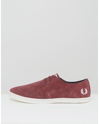 Baskets en daim rouges Fred Perry