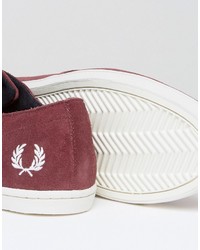Baskets en daim rouges Fred Perry