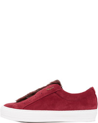 Baskets en daim rouges Salvatore Ferragamo