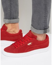 Baskets en daim rouges Puma