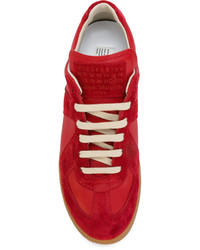 Baskets en daim rouges Maison Margiela