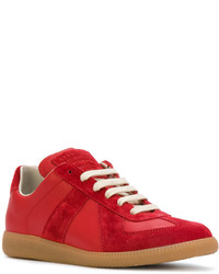 Baskets en daim rouges Maison Margiela