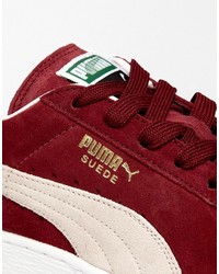 Baskets en daim rouges Puma