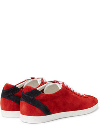 Baskets en daim rouges Gucci