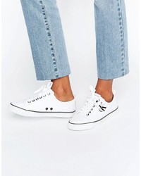 Baskets en toile blanches Calvin Klein Jeans