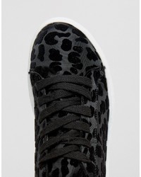 Baskets imprimées léopard noires Blink