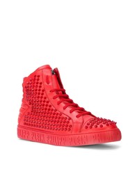 Baskets montantes à clous rouges Philipp Plein